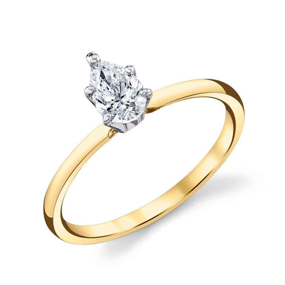 Premier Natural 1/2 ct. tw. Pear Diamond Solitaire Engagement Ring in 14K Yellow Gold front view