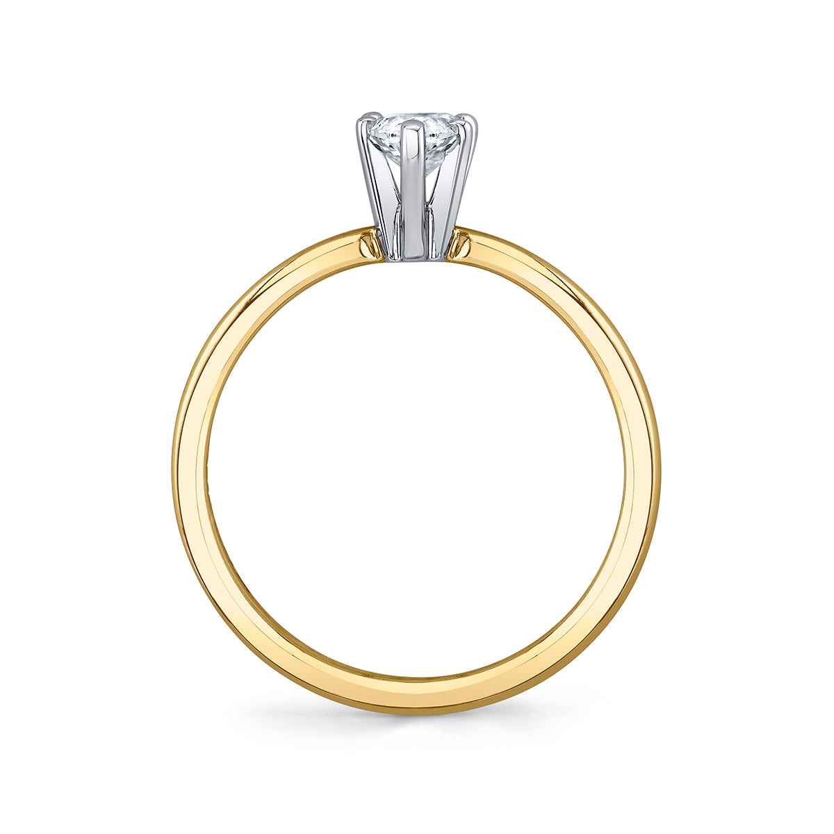 Premier Natural 1/2 ct. tw. Pear Diamond Solitaire Engagement Ring in 14K Yellow Gold close-up detail