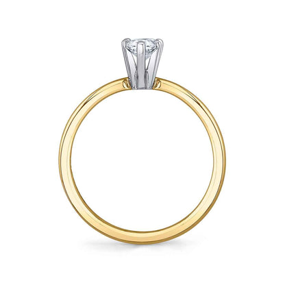 Premier Natural 1/2 ct. tw. Pear Diamond Solitaire Engagement Ring in 14K Yellow Gold close-up detail