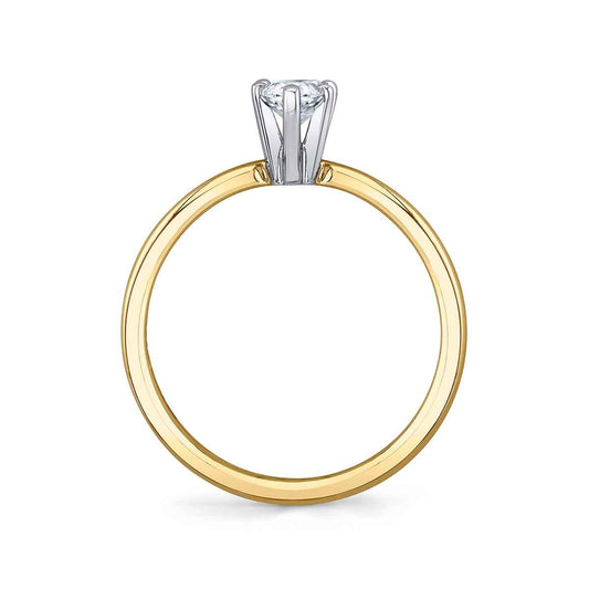 Premier Natural 1/2 ct. tw. Pear Diamond Solitaire Engagement Ring in 14K Yellow Gold close-up detail