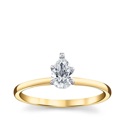 Premier Natural 1/2 ct. tw. Pear Diamond Solitaire Engagement Ring in 14K Yellow Gold