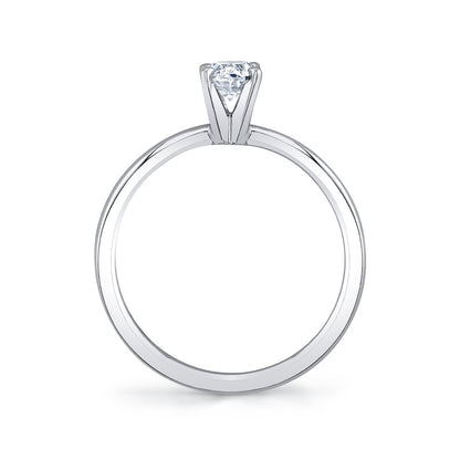 Premier Natural 1/2 ct. tw. Oval Diamond Solitaire Engagement Ring in 14K White Gold front view