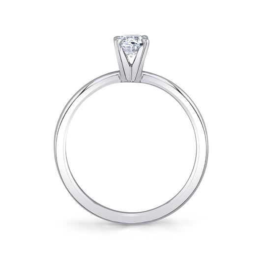 Premier Natural 1/2 ct. tw. Oval Diamond Solitaire Engagement Ring in 14K White Gold front view