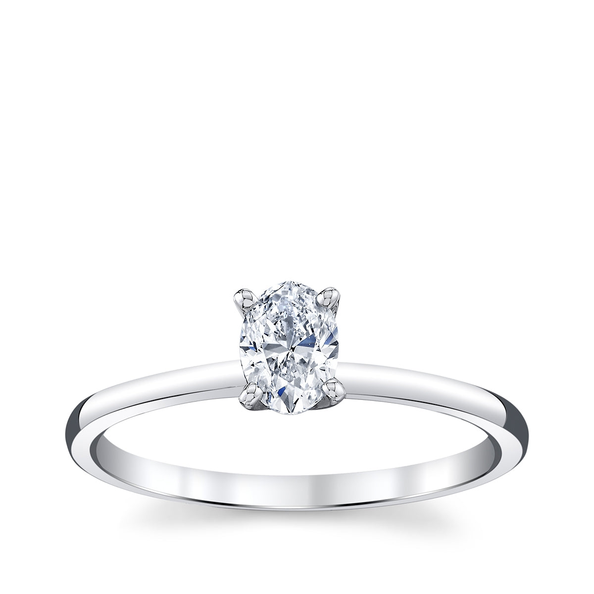 Premier Natural 1/2 ct. tw. Oval Diamond Solitaire Engagement Ring in 14K White Gold