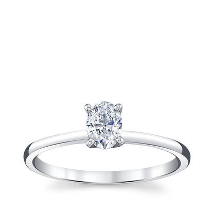 Premier Natural 1/2 ct. tw. Oval Diamond Solitaire Engagement Ring in 14K White Gold