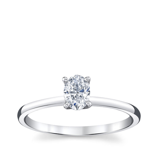 Premier Natural 1/2 ct. tw. Oval Diamond Solitaire Engagement Ring in 14K White Gold