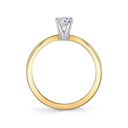 Premier Natural 1/2 ct. tw. Oval Diamond Solitaire Engagement Ring in 14K Yellow Gold close-up detail