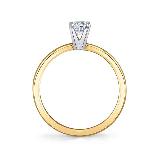 Premier Natural 1/2 ct. tw. Oval Diamond Solitaire Engagement Ring in 14K Yellow Gold close-up detail