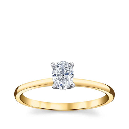 Premier Natural 1/2 ct. tw. Oval Diamond Solitaire Engagement Ring in 14K Yellow Gold
