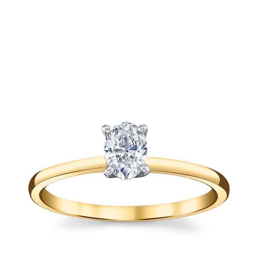 Premier Natural 1/2 ct. tw. Oval Diamond Solitaire Engagement Ring in 14K Yellow Gold