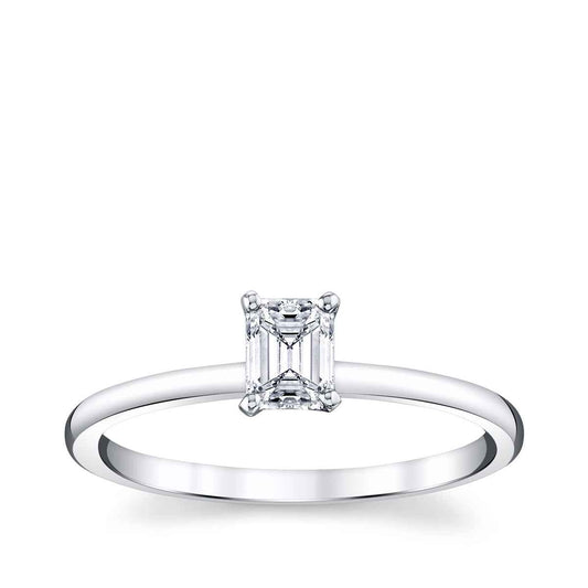 Premier Natural 1/2 ct. tw. Emerald Cut Diamond Solitaire Engagement Ring in 14K White Gold