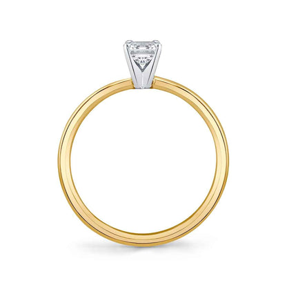 Premier Natural 1/2 ct. tw. Emerald Cut Diamond Solitaire Engagement Ring in 14K Yellow Gold close-up detail