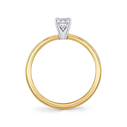 Premier Natural 1/2 ct. tw. Emerald Cut Diamond Solitaire Engagement Ring in 14K Yellow Gold close-up detail