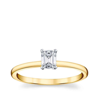 Premier Natural 1/2 ct. tw. Emerald Cut Diamond Solitaire Engagement Ring in 14K Yellow Gold
