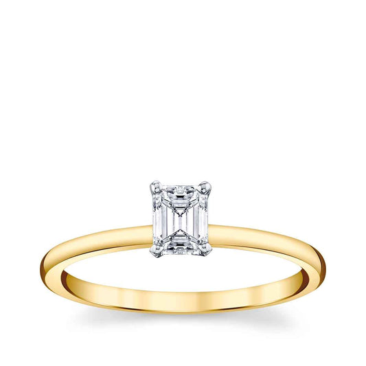 Premier Natural 1/2 ct. tw. Emerald Cut Diamond Solitaire Engagement Ring in 14K Yellow Gold
