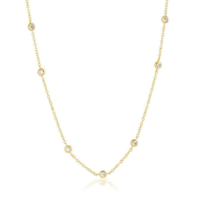 Demi Fine 1/5 ct. tw. Diamond Bezel Station Necklace in 10K Yellow Gold
