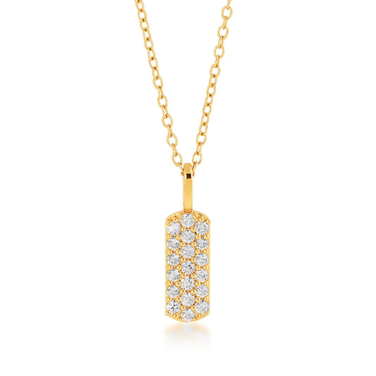Demi Fine 1/5 ct. tw. Diamond Petite Vertical Bar Necklace in 10K Yellow Gold