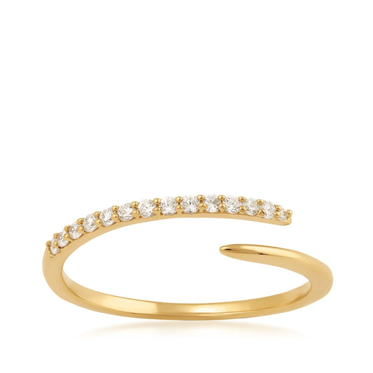 Demi Fine 1/10 ct. tw. Diamond Bypass Ring in 10K Yellow Gold