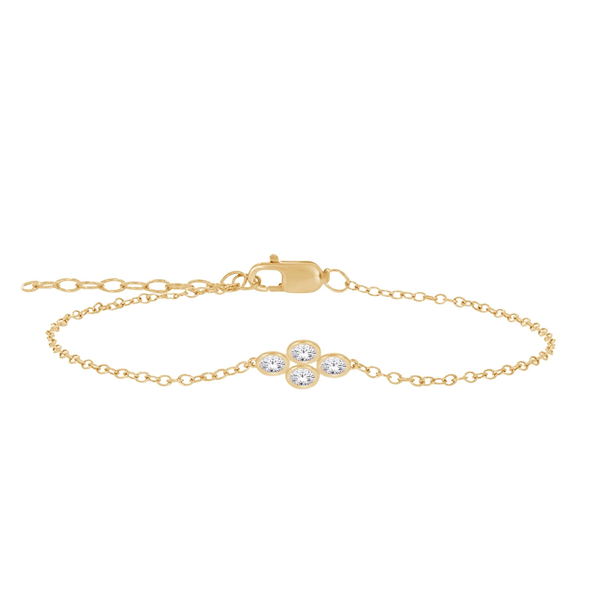 Demi Fine 1/7 ct. tw. Oval Diamond 4 Stone Bracelet in 10K Yellow Gold