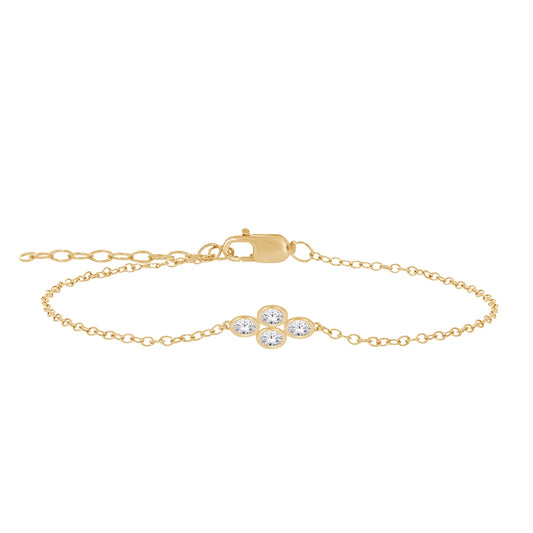 Demi Fine 1/7 ct. tw. Oval Diamond 4 Stone Bracelet in 10K Yellow Gold