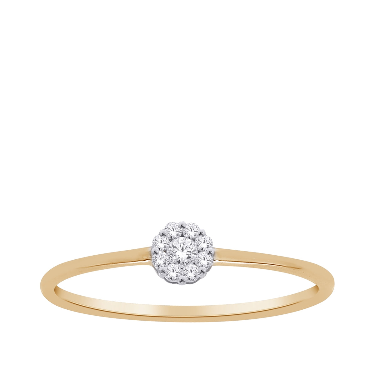 Demi Fine 1/10 ct. tw. Diamond Halo Stackable Ring in 10K Yellow Gold