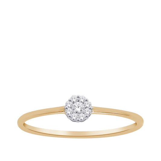 Demi Fine 1/10 ct. tw. Diamond Halo Stackable Ring in 10K Yellow Gold