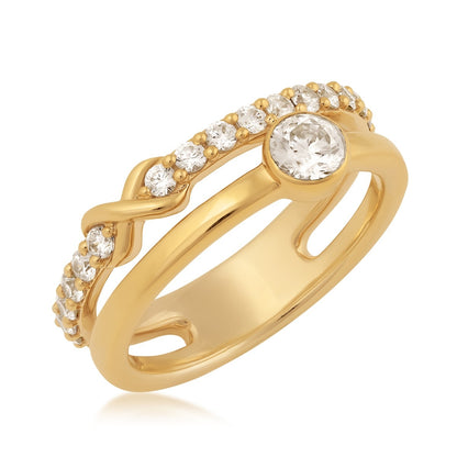 Infinite Love 3/4 ct. tw. Lab-Grown Diamond Infinity Stackable Ring in 10K Yellow Gold front view