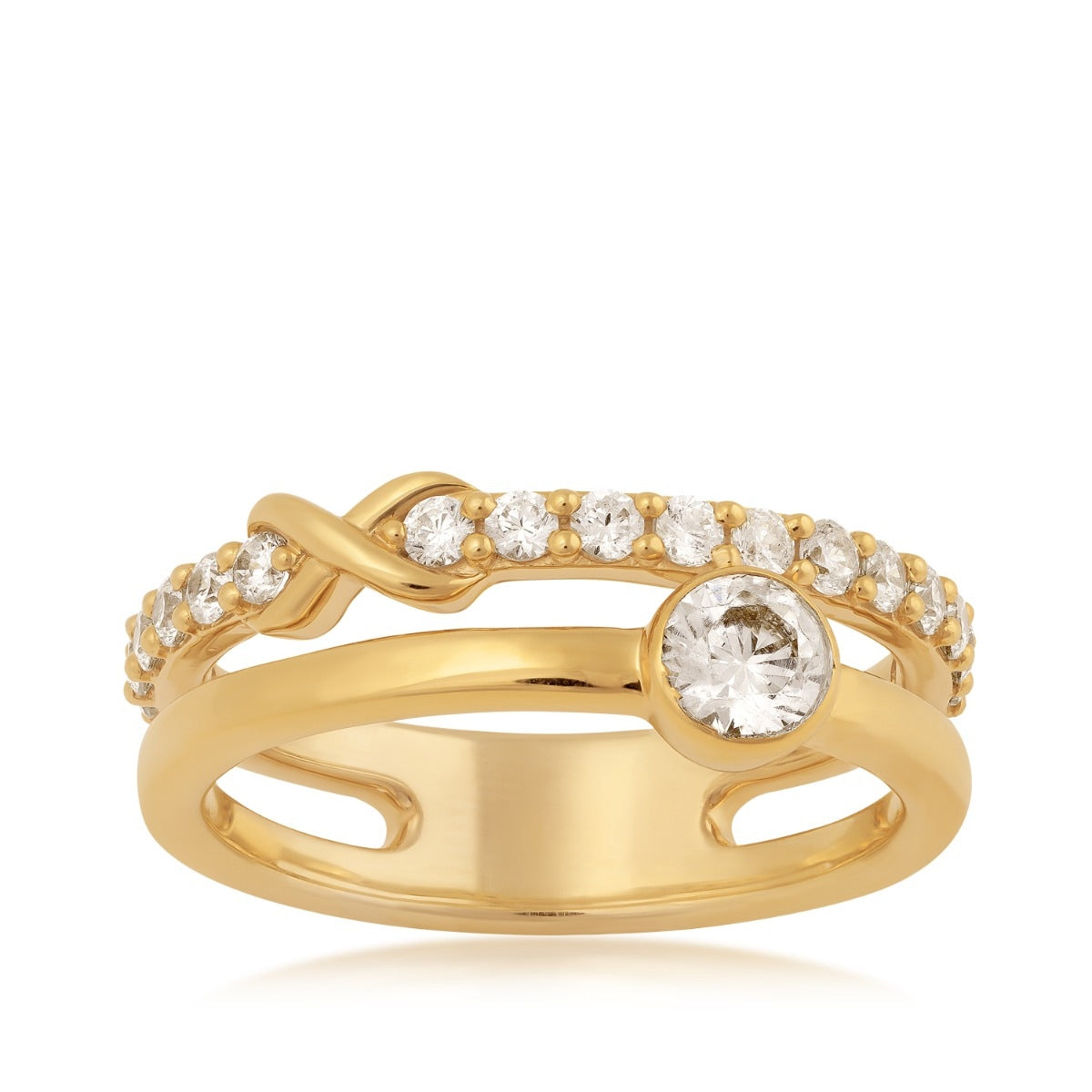 Infinite Love 3/4 ct. tw. Lab-Grown Diamond Infinity Stackable Ring in 10K Yellow Gold