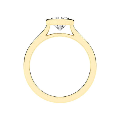 Adamante 1 ct. tw. Lab-Grown Round Diamond Bezel Set Solitaire Engagement Ring in 14K Yellow Gold front view