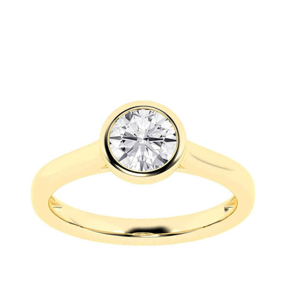 Adamante 1 ct. tw. Lab-Grown Round Diamond Bezel Set Solitaire Engagement Ring in 14K Yellow Gold