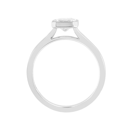 Adamante 1 ct. tw. Lab-Grown Radiant Cut Diamond Bezel Set Solitaire Engagement Ring in 14K White Gold close-up detail