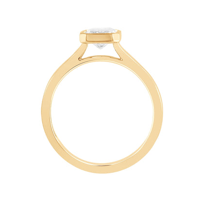 Adamante 1 ct. tw. Lab-Grown Radiant Cut Diamond Bezel Set Solitaire Engagement Ring in 14K Yellow Gold front view