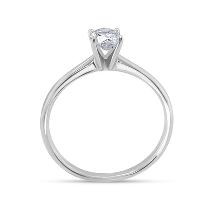 1/2 ct. tw. Oval Diamond Solitaire Engagement Ring in 14K White Gold close-up detail