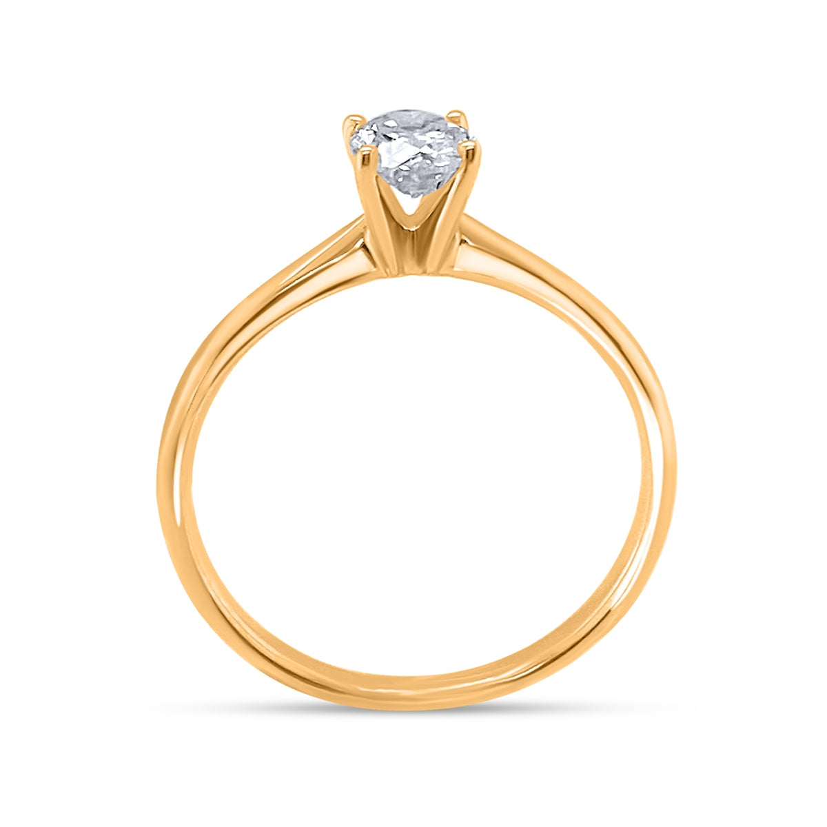 1/2 ct. tw. Oval Diamond Solitaire Engagement Ring in 14K Yellow Gold close-up detail