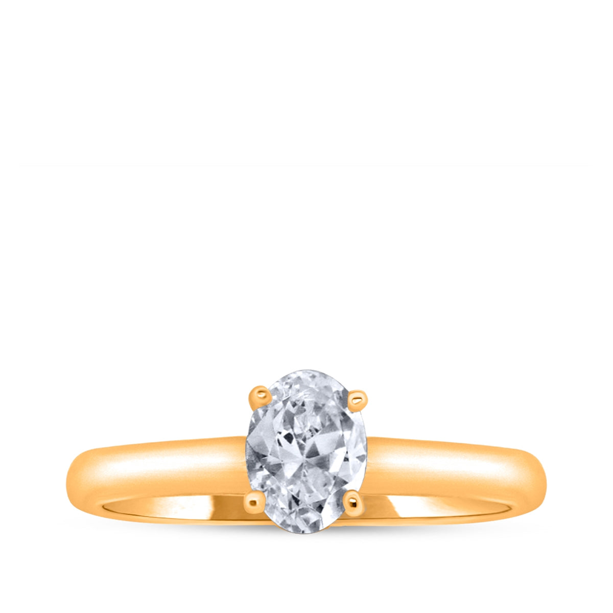 1/2 ct. tw. Oval Diamond Solitaire Engagement Ring in 14K Yellow Gold