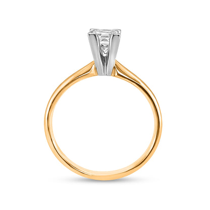 5/8 ct. tw. Princess Cut Diamond Solitaire Engagement Ring in 14K Yellow Gold close-up detail