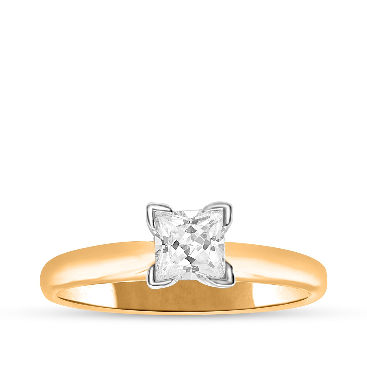 5/8 ct. tw. Princess Cut Diamond Solitaire Engagement Ring in 14K Yellow Gold