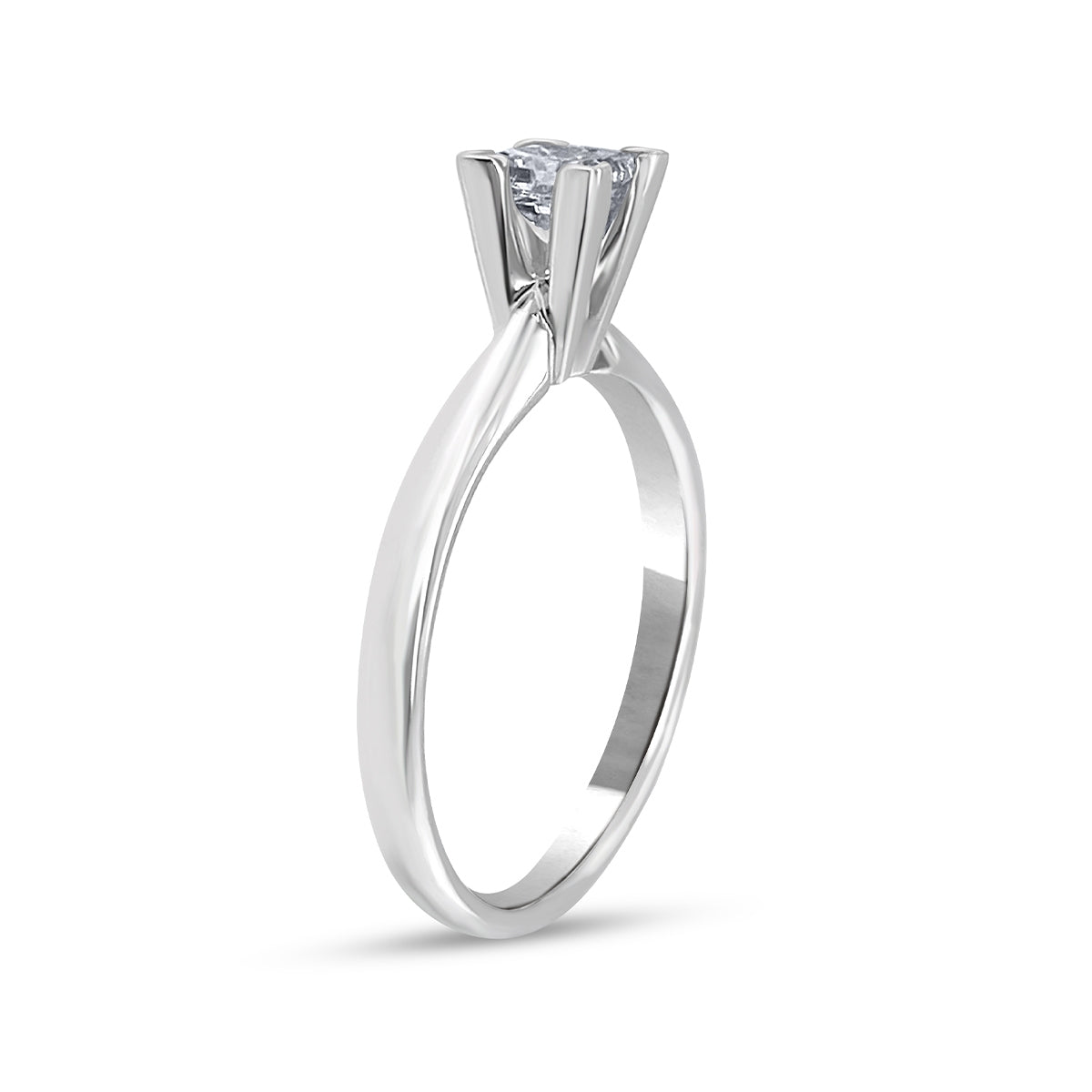 3/4 ct. tw. Princess Cut Diamond Solitaire Engagement Ring in 14K White Gold front view (2)