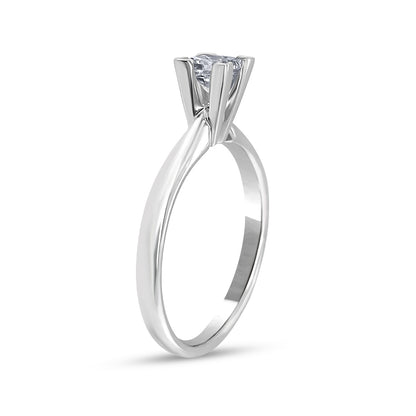 3/4 ct. tw. Princess Cut Diamond Solitaire Engagement Ring in 14K White Gold front view (2)