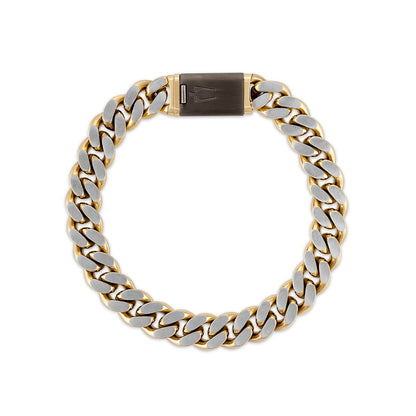 Bulova Men's 10mm 8.5-inch Link Bracelet in Gunmetal & Gold-Tone Stainless Steel