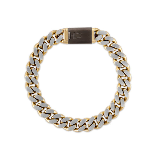 Bulova Men's 10mm 8.5-inch Link Bracelet in Gunmetal & Gold-Tone Stainless Steel