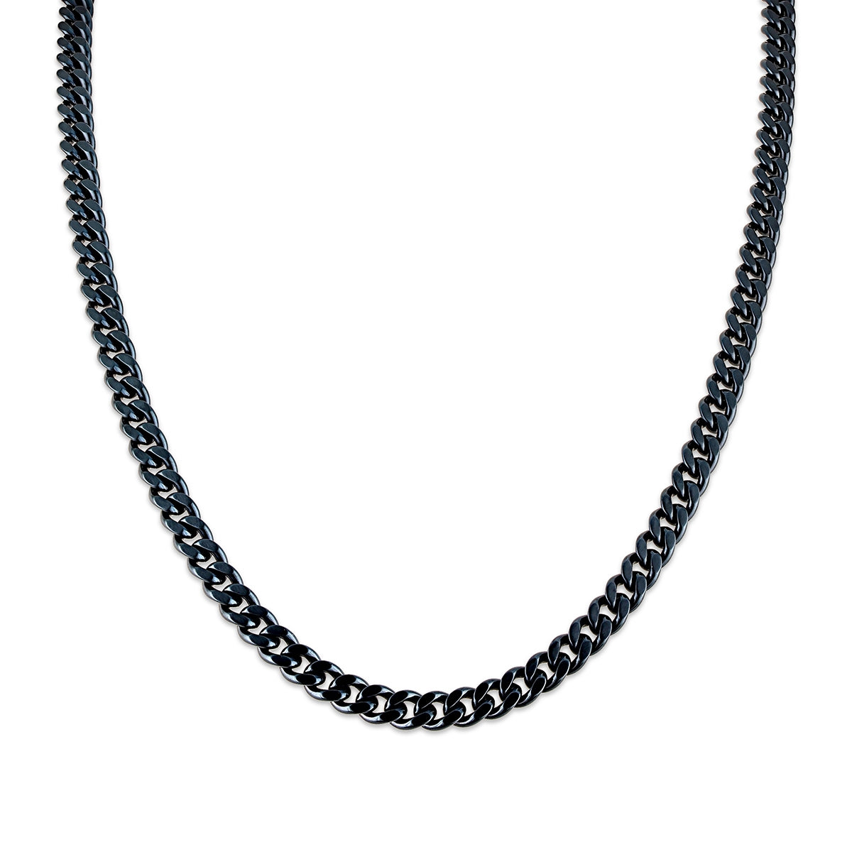 Bulova Men's 6mm 22-inch Curb Chain Necklace in Blue Ion Plated Stainless Steel