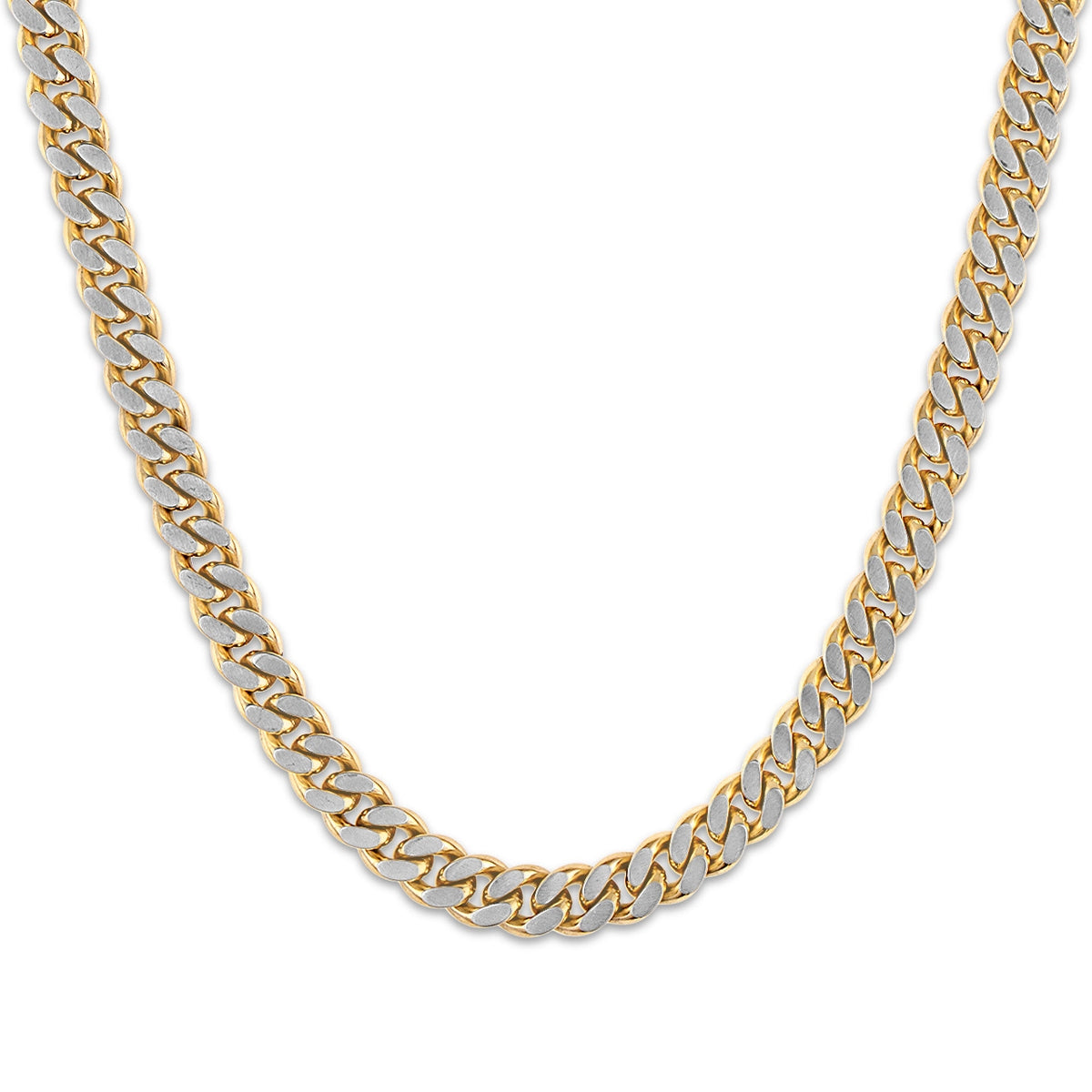 Bulova Men's 10mm 24-inch Curb Chain Necklace in Gunmetal & Gold-Tone Stainless Steel