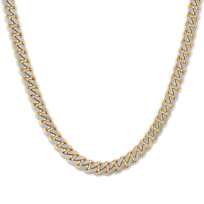 Bulova Men's 10mm 24-inch Curb Chain Necklace in Gunmetal & Gold-Tone Stainless Steel