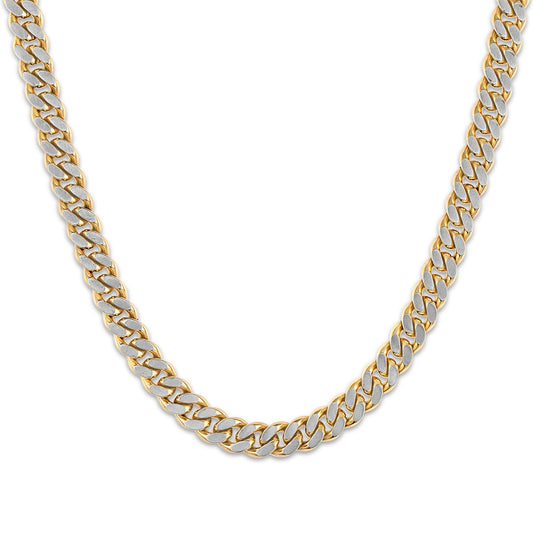 Bulova Men's 10mm 24-inch Curb Chain Necklace in Gunmetal & Gold-Tone Stainless Steel