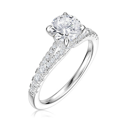 Noventa 1-1/3 ct. tw. Round Brilliant Diamond Engagement Ring in 14K White Gold front view