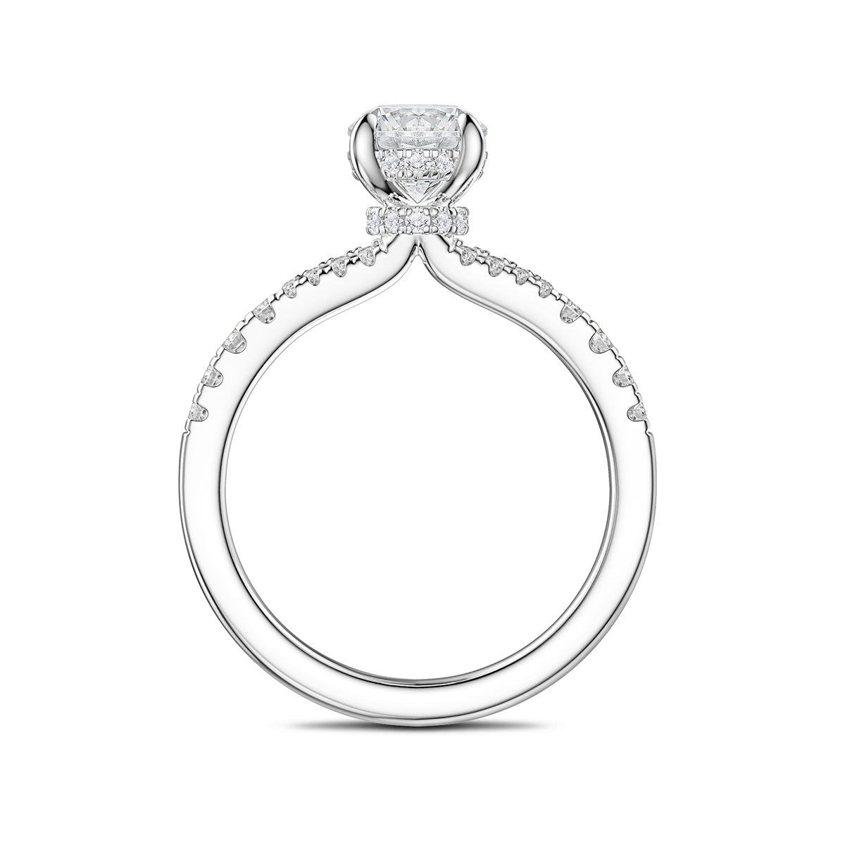 Noventa 1-1/3 ct. tw. Round Brilliant Diamond Engagement Ring in 14K White Gold close-up detail