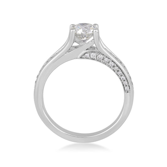Premier Natural 1-1/5 ct. tw. Round Brilliant Diamond Engagement Ring in 14K White Gold close-up detail