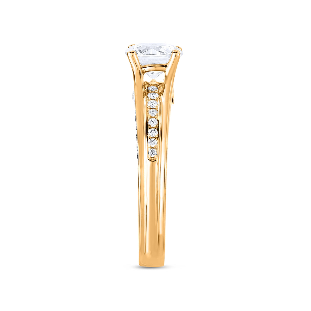 Premier Natural 1-1/5 ct. tw. Round Brilliant Diamond Engagement Ring in 14K Yellow Gold close-up detail