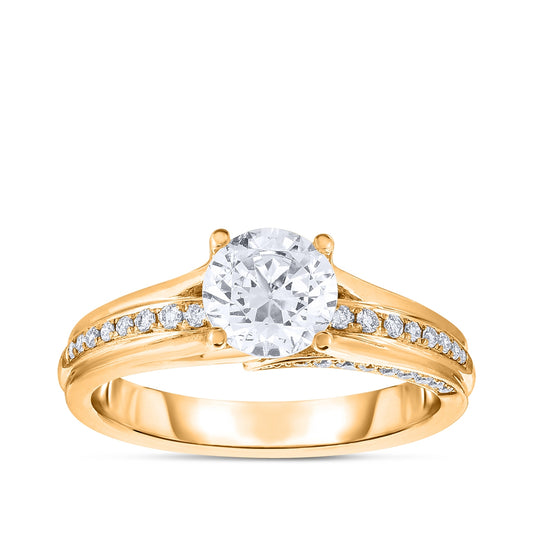 Premier Natural 1-1/5 ct. tw. Round Brilliant Diamond Engagement Ring in 14K Yellow Gold